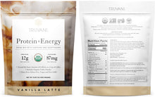 Load image into Gallery viewer, Truvani Protein+Energy Vanilla Latte 20 servings
