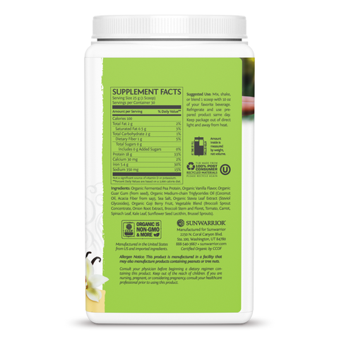 Sunwarrior Clean Greens and Protein Tropical Vanilla